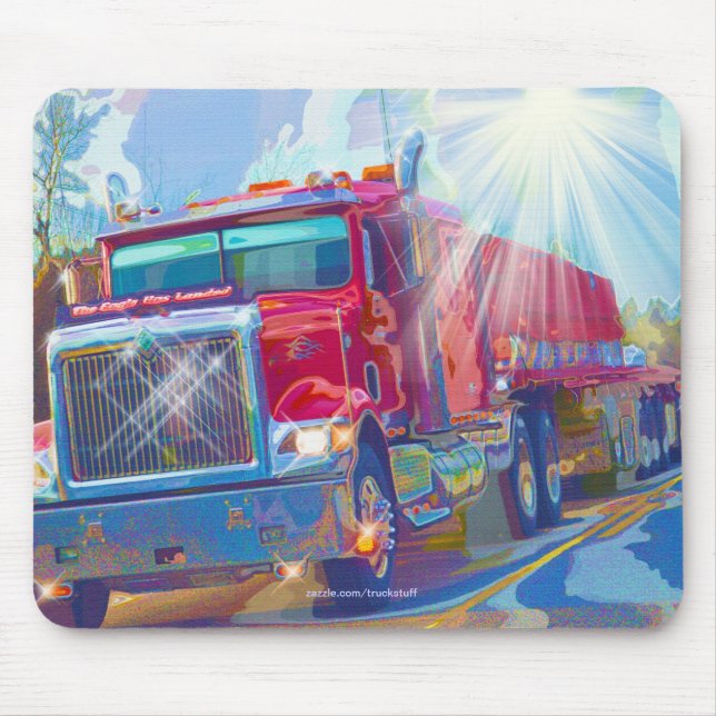 RED TRUCK BIG RIG TRUCKERS Gifts Mouse Mat (Front)