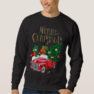 Red Truck Carrying Christmas Tree Family Matching Sweatshirt