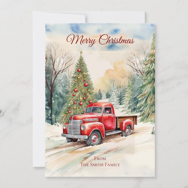 Red Truck Christmas Card (Front)
