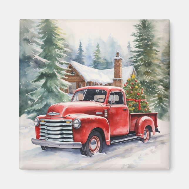 Red Truck Christmas Eve magnet (Front)