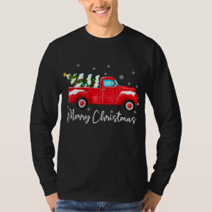 Red Truck Christmas Lights Santa Vintage Xmas T-Shirt
