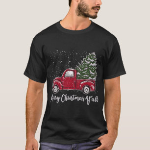 Red Truck Christmas Merry Christmas Yall T-Shirt