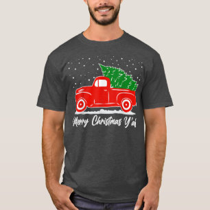 Red Truck Christmas  Merry Christmas Yall  T-Shirt