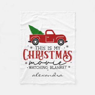 Red Truck Christmas Movie Watching Blanket Name