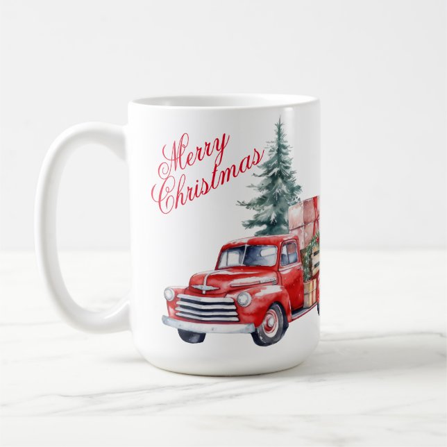 Red Truck Christmas Mug (Left)
