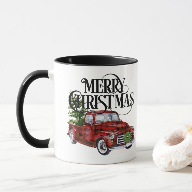 Red Truck Christmas Mug (With Donut)