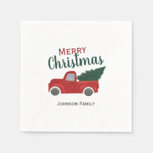 Red Truck Christmas Napkins