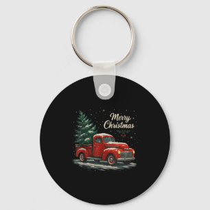 Red Truck Christmas Pajamas Shirt, Xmas Family Mat Key Ring