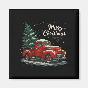 Red Truck Christmas Pajamas Shirt, Xmas Family Mat Magnet