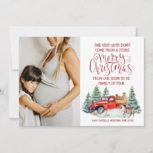 Red Truck Christmas Pregnancy Announcement