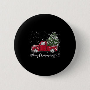 Red Truck Christmas Shirt - Merry Christmas Yall 6 Cm Round Badge