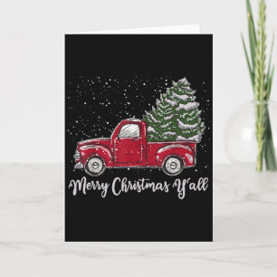 Red Truck Christmas Shirt - Merry Christmas Yall  Card