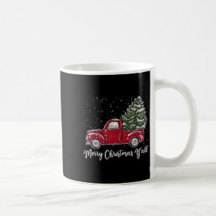 Red Truck Christmas Shirt - Merry Christmas Yall  Coffee Mug