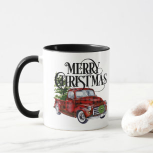 Red Truck Christmas Tree Gift Mug