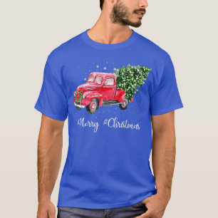 Red Truck Christmas Tree Vintage Red Pickup Truck T-Shirt