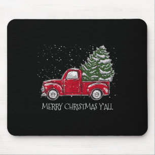 Red Truck Christmas Xmas Vintage Merry Christmas Y Mouse Mat