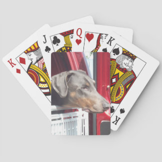 Red Truck Doberman Playing Cards