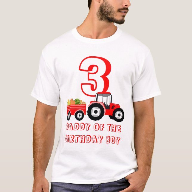  Red Truck Farm Produce Daddy Birthday Boy T-Shirt (Front)