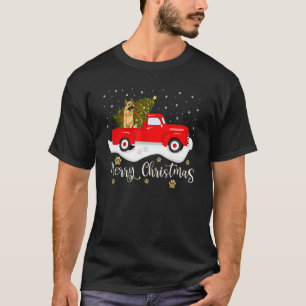 Red Truck German Shepherd Dog Christmas Tree Light T-Shirt