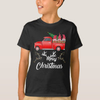 Red Truck Gnomes  Christmas Shirt - Merry Christma