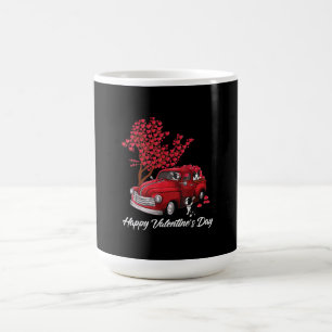 Red Truck Happy Valentines Day Boston Terrier Dog Coffee Mug