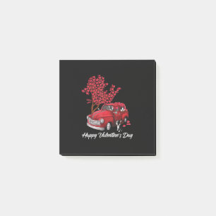 Red Truck Happy Valentines Day Boston Terrier Dog Post-it Notes