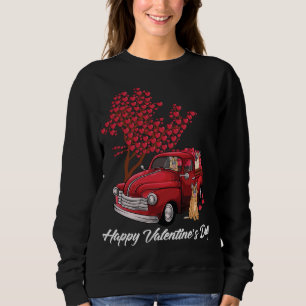 Red Truck Happy Valentines Day German Shepherd dog Sweatshirt