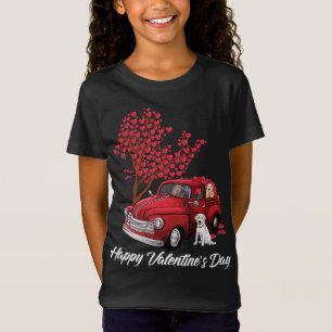 Red Truck Happy Valentines Day Labrador Retriever  T-Shirt