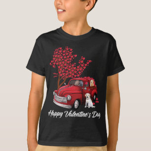 Red Truck Happy Valentines Day Labrador Retriever T-Shirt
