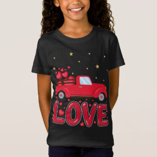 Red Truck Hearts Love Valentine's Day T-Shirt