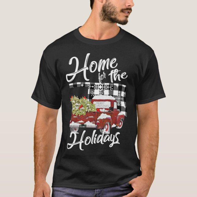 Red Truck Holidays Oklahoma Country Farmhouse Chri T-Shirt (Front)