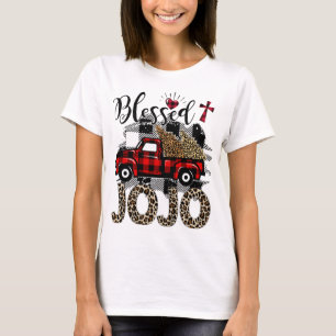 Red truck Leopard blessed Jojo best gift for grand T-Shirt