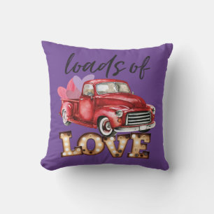 Red Truck Loads of love Home Decor  Cushion