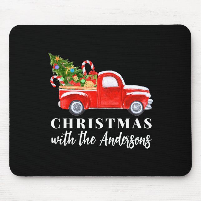 Red Truck Matching Family Christmas  Mouse Mat (Front)