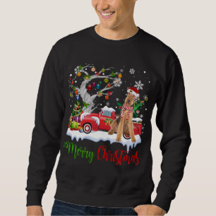 Red Truck Merry Christmas Tree Airedale Terrier Pa Sweatshirt