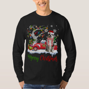 Red Truck Merry Christmas Tree Australian Shepherd T-Shirt