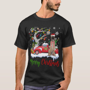 Red Truck Merry Christmas Tree Belgian Shepherd Pa T-Shirt