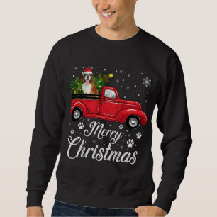 Red Truck Merry Christmas Tree boxer Dog Christmas Sweatshirt