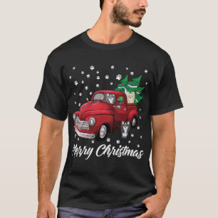Red Truck Merry Christmas Tree Chihuahua Dog Chris T-Shirt