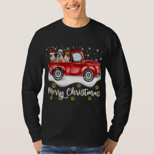 Red Truck Merry Christmas Tree English Bulldog T-Shirt