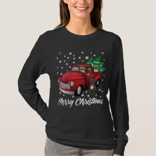 Red Truck Merry Christmas Tree French Bulldog Chri T-Shirt