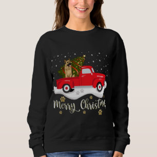 Red Truck Merry Christmas Tree German Shepherd Chr Sweatshirt
