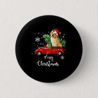 Red Truck Merry Christmas Tree Golden Retriever Ch