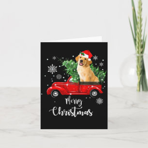 Red Truck Merry Christmas Tree Golden Retriever Ch Card