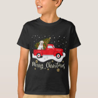 Red Truck Merry Christmas Tree Labrador Retriever 