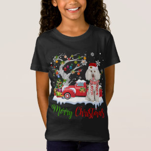 Red Truck Merry Christmas Tree Poodle Pajama T-Shirt
