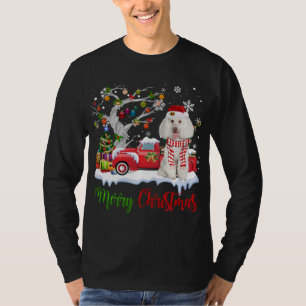 Red Truck Merry Christmas Tree Poodle Pajama T-Shirt