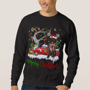 Red Truck Merry Christmas Tree Schnoodle Pajama Sweatshirt