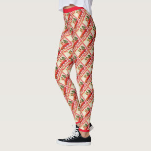 Red Truck Pattern Trendy Stylish Merry Christmas Leggings