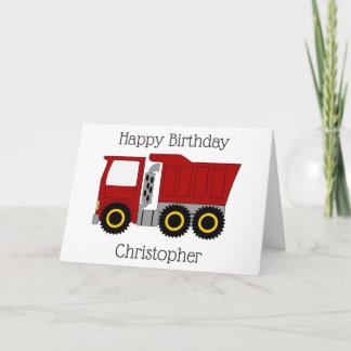 Red Truck Personalised Birthday Card